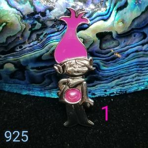 Pink Trolls pendant/necklace w/ Pearl choice
